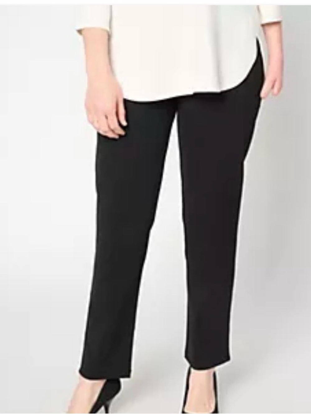 Susan Graver Weekend Regular Cotton Ponte Straight Leg Pant